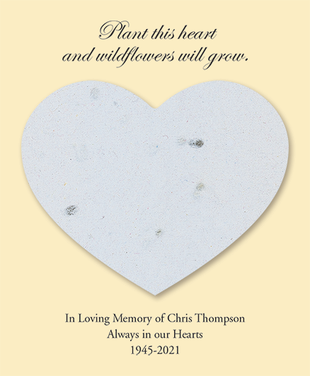 Heart Shaped Seed Paper, Memorial Products