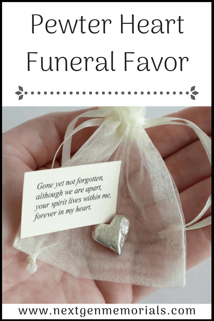 Pewter Heart Funeral Favor