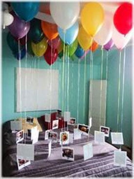 Photos attached to balloons