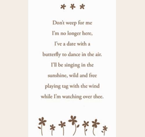 Butterfly bookmark poem