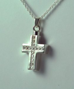 Silver Cross with Stones Pendant