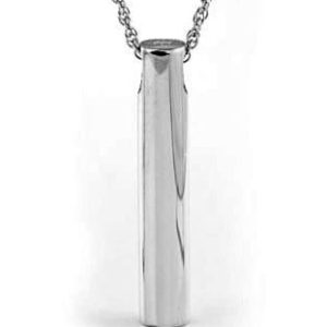 Silver Cylinder Pendant Urn