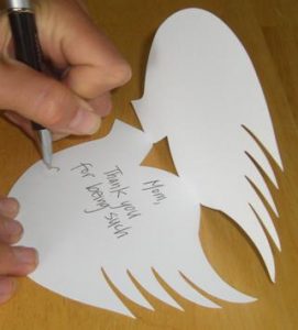 Writing Inside Dove Memory Card for Funerals