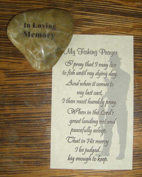 Memory Stones for Funeral with Fishing Prayer