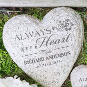 Personalized Celebration of Life Heart Memorial Garden Stone