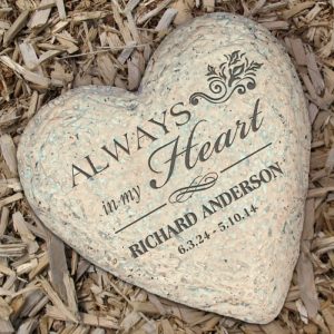 Personalized Celebration of Life Heart Garden Stone