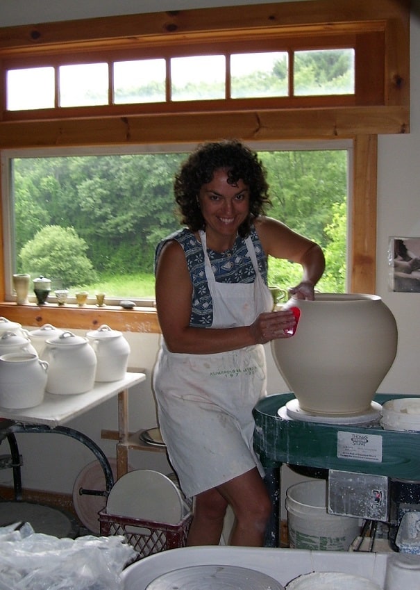 Lucy working in her studio