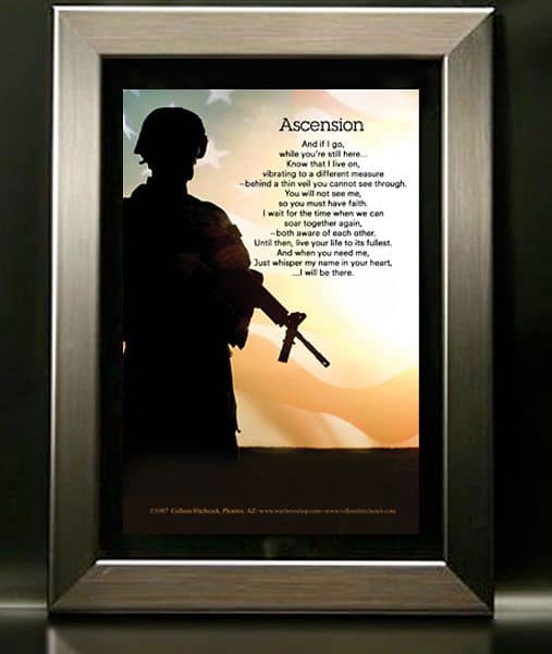 Soldier Military Memorial Framed Poem with Nickel Frame