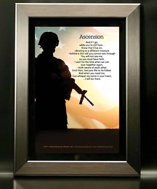 Soldier Military Memorial Framed Poem with Nickel Frame