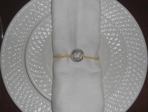 Using Butterfly Memorial Rings as Napkin Holder