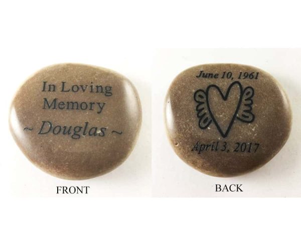 Custom memorial stones engraved on front and back