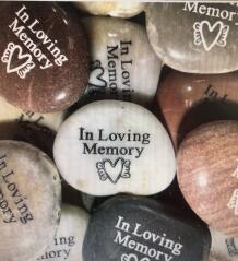 memory stones with heart and angel wings