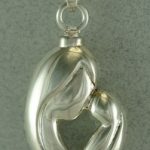 Silver Mother and Child Pendant Urn Necklace