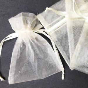 Organza pouches for funeral favors and gifts