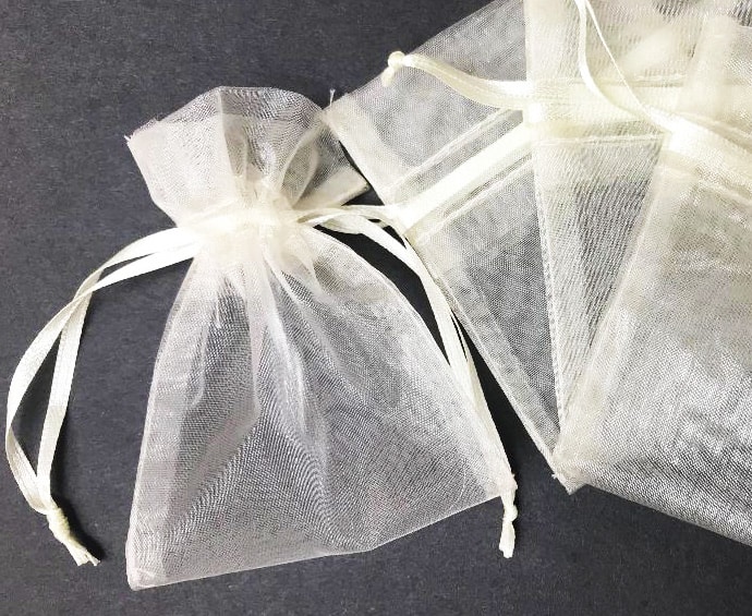 Organza pouches for funeral favors and gifts