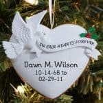 White Resin Personalized Ornament