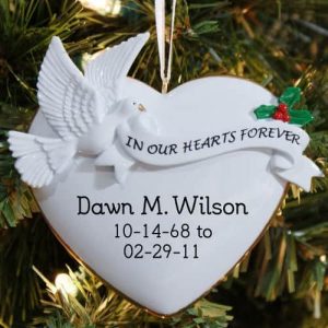 White Resin Personalized Ornament