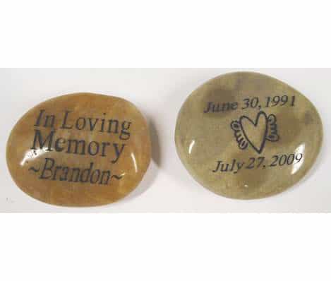 Personalized Memory Stones Engraved with Name, 2 sides