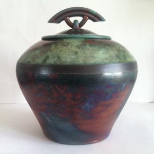 Raku Urn Curved Lid