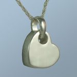 Tilting Heart Silver Necklace Urn for Ashes