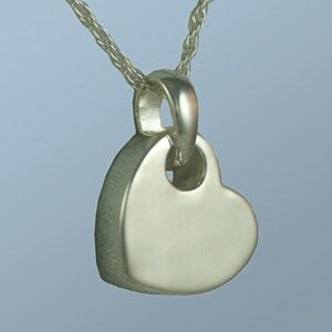 Tilting Heart Silver Necklace Urn for Ashes