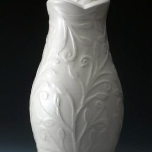 White Floral Ceramic Urn