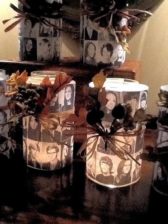 Create candles with photos of the departed classmates.