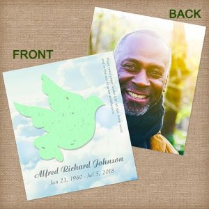 Green Dove Memorial Photo Cards