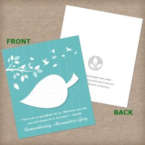 Light Blue Leaf Wildflower Cards