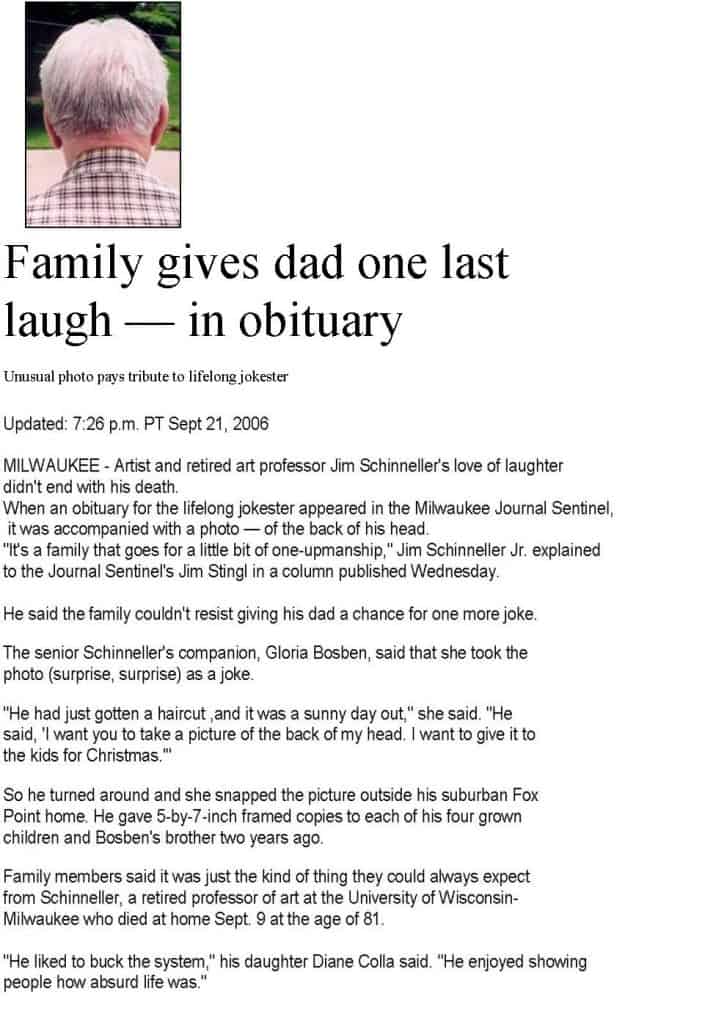 Article about Creative Obituary Samples