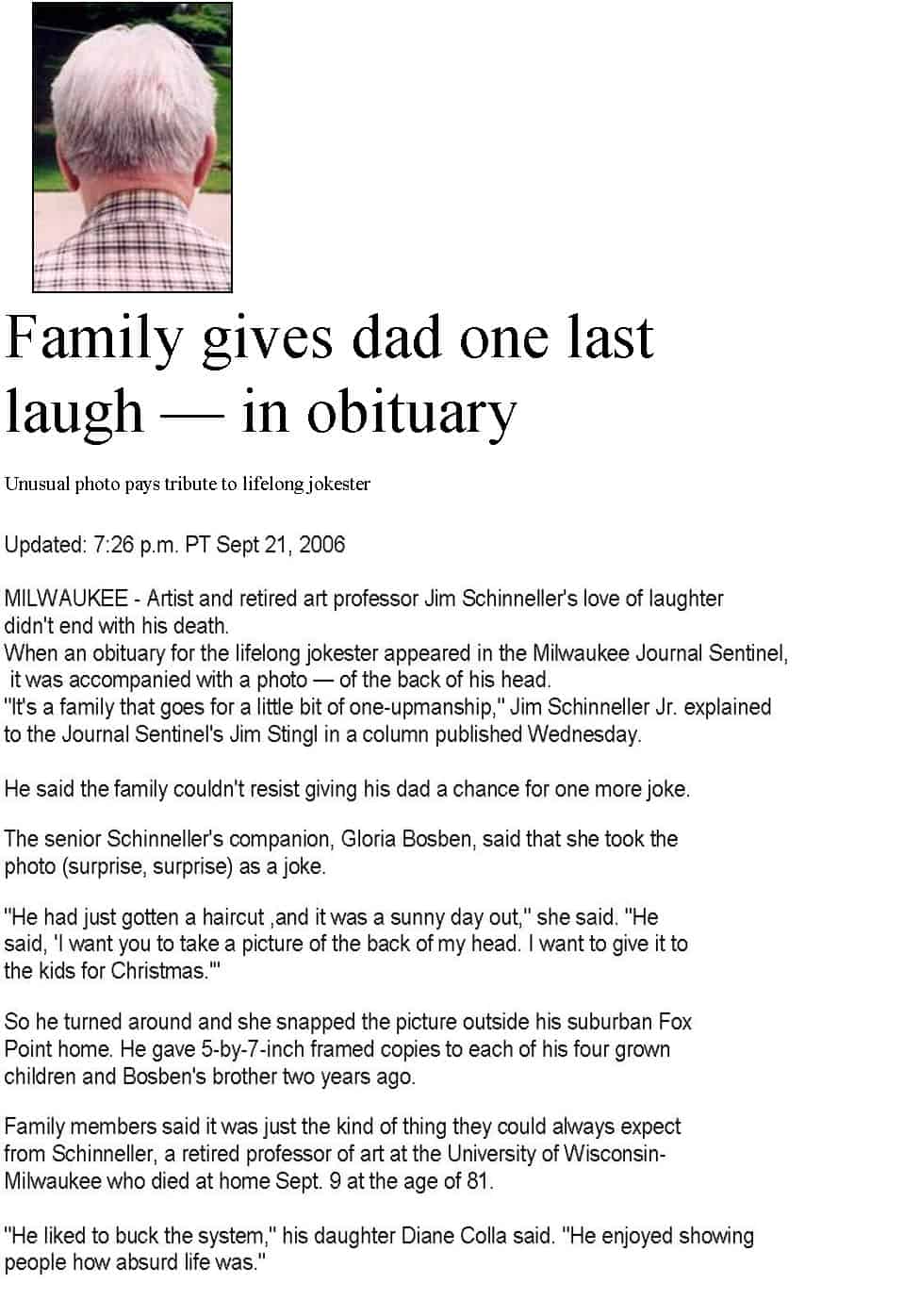 Article about Creative Obituary