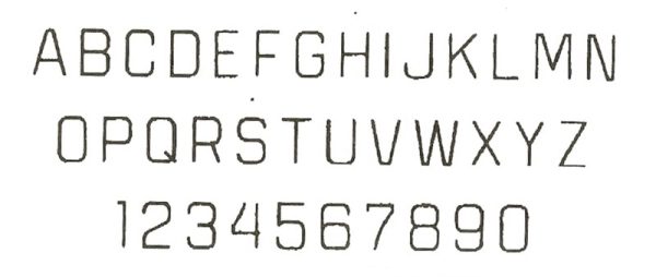 Block font for engraved pendants
